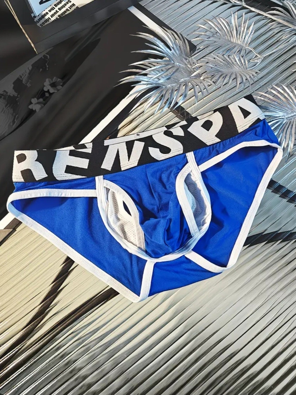 Men's Blue Brief with Contrast Trim